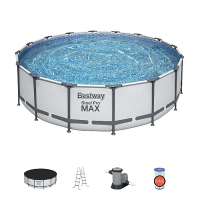 Bestway 5612Z BW Каркасный бассейн Steel Pro Max 488х122см, 19480л, фил.-насос 5678л/ч, лестница, тент Bestway 5612Z BW Каркасный бассейн Steel Pro Max 488х122см, 19480л, фил.-насос 5678л/ч, лестница, тент