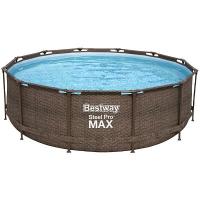 Bestway 5618P BW Каркасный бассейн Steel Pro 366х122см "Ротанг", 10250л, фил.-насос 2006л/ч, лестн., тент, подст. Bestway 5618P BW Каркасный бассейн Steel Pro 366х122см "Ротанг", 10250л, фил.-насос 2006л/ч, лестн., тент, подст.